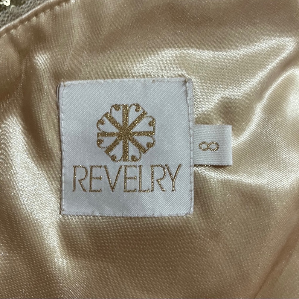 Revelry Starla Sequin Dress One Shoulder Gold Size 8 Bridesmaid Prom 2436 R - Picture 11 of 13